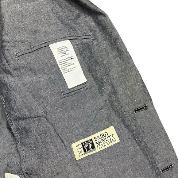 J Crew Blazer Mens 36S Blue Linen Blend Ludlow Baird McNutt Slim Unstructured - Picture 6 of 12